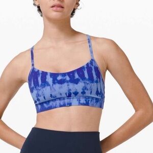 Lululemon Flow Y Bra Nulu Light Support B/C Cup Game Day Blue Multi Size 4